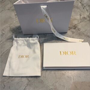 Dior Gift Pouch, Gift Envelope & Gift Bag w Dior branded paper shreds All New!